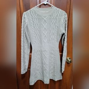 Cable knit sweater dress